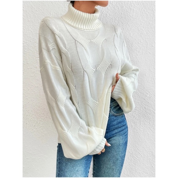 Cozy Turtleneck Chunky Knit Sweater Top - Picture 2 of 3